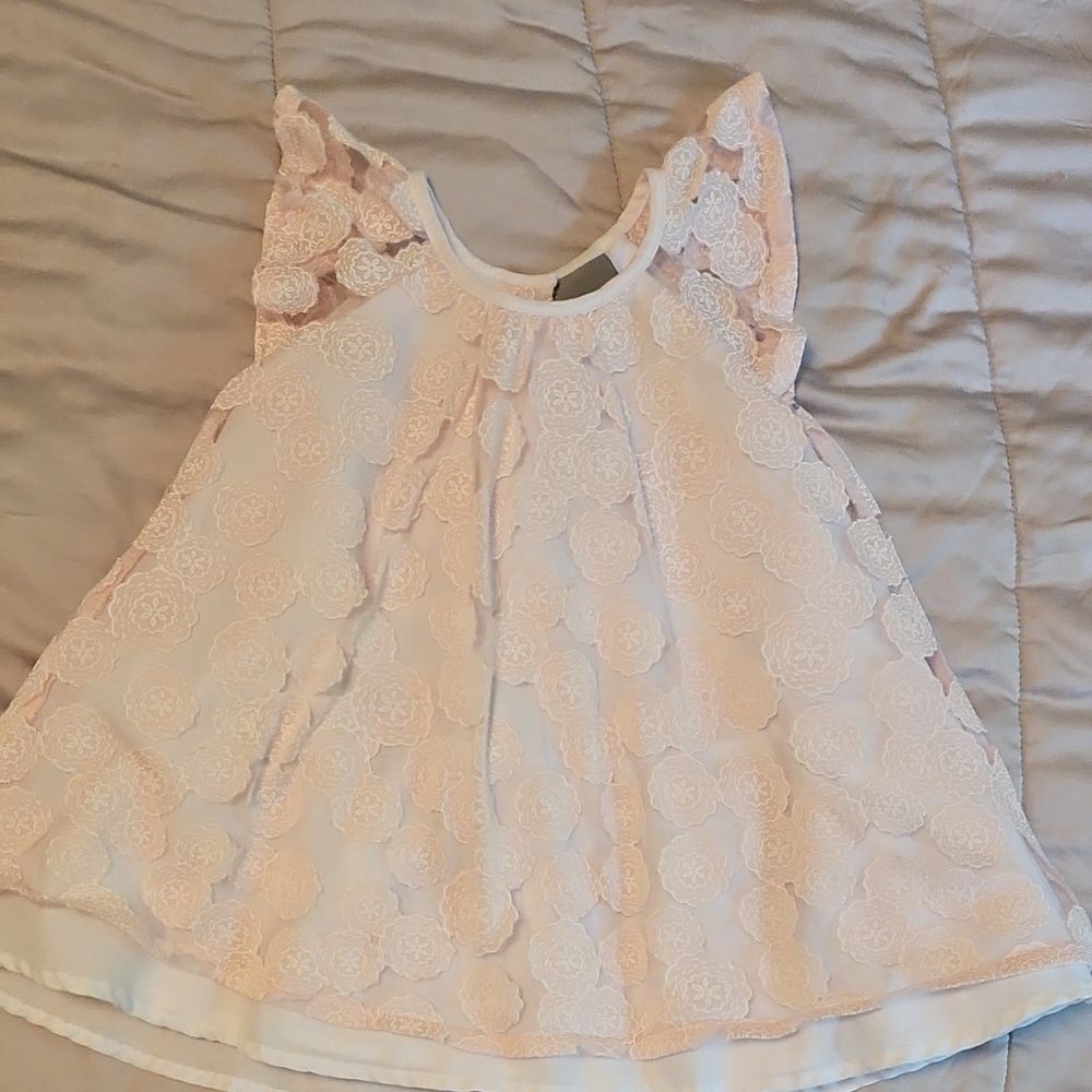Tahari Blush Lace Dress